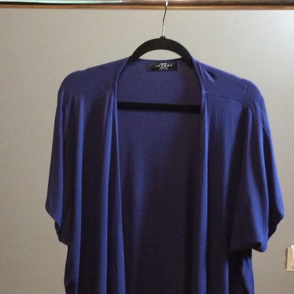 M By Johnny royal blue short sleeve open face wrap - Picture 5 of 12